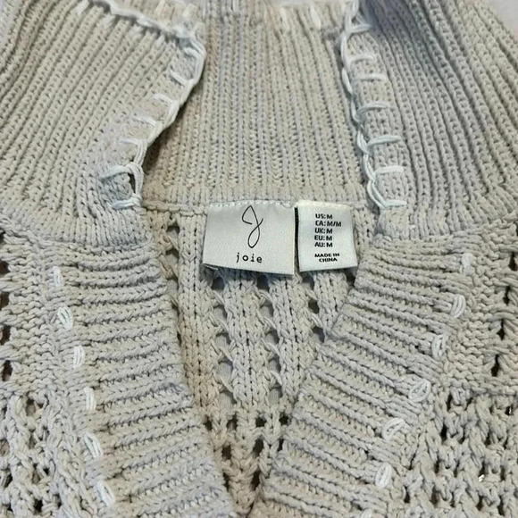 Joie cream color crop pullover sweater v neck size medium - Picture 2 of 7